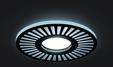 Светильник Gauss Backlight BL135 Кругл./узор. Черный, Gu5.3, 3W, LED 4000K 1/40