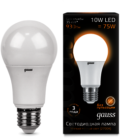LD102502110 Лампа Gauss LED A60 globe 10W E27 2700K 1/10/40