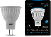 132517203 Лампа Gauss LED D35*45 3W MR11 GU4 4100K 1/10/100