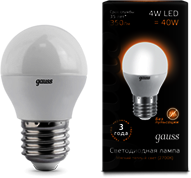 EB105102104 Лампа Gauss LED Globe 4W E27 2700K 1/10/50