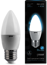 EB103102204 Лампа Gauss LED Candle 4W E27 4100K 1/10/50