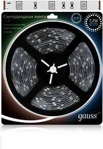 Gauss 312000407 Лента LED 5050-SMD 7.2W 12V DC RGB (блистер 5м)