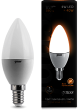 EB103101104 Лампа Gauss LED Candle 4W E14 2700K 1/10/50