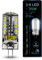 107707203 Лампа Gauss LED G4 AC150-265V 3W 4100K 1/20/200