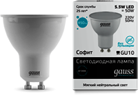 13626 Лампа Gauss LED Elementary MR16 GU10 5.5W 4100К 1/10/100