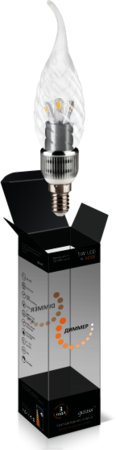 HA133201205-D Лампа Gauss LED Candle Tailed Special Crystal clear 5W E14 4100K диммируемая 1/10/100