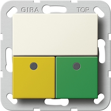 Gira 590901 Aanwezigheidsknop groen, geel Systeem 55 crème wit