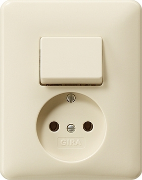 Gira 047601 Combinatie WCD/schakelaar Systeem 55 crème wit