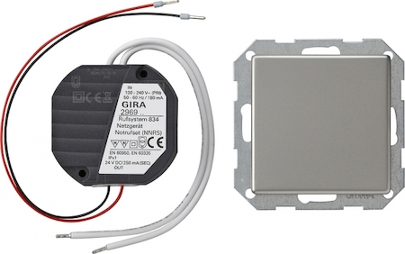 Gira 296920 Netgelijkrichter IB 250 mA E22 kleur edel staal