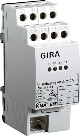 Gira 106700 Бинарный вход 4 канальный 230 В