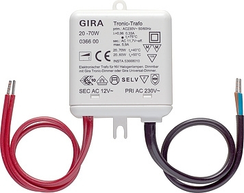Gira 036600 Tronic-trafo 20-70 W Elektronica wit