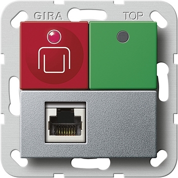 Gira 590326 Oproep-/uitsch.knop Nevensteekcontact Systeem 55 kleur aluminium