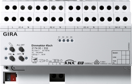 Gira 217400 Универсальный диммер 4х 250 W KNX/EIB REG