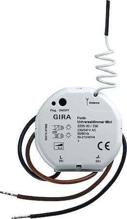 Gira 225500 Универсальный светорегулятор Mini 50-210 Вт.
