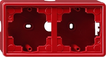 Gira 050243 Opbouwbehuizing 2-voudig (m/13x25) S-Color rood