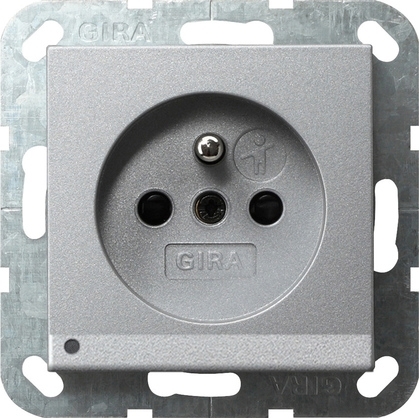 Gira 117226 Розетка с зазем штыр защ от дет LED подс