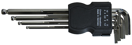 Haupa 100921 Allen key set ball-end 8-piece  WS 2  -10 , extra long