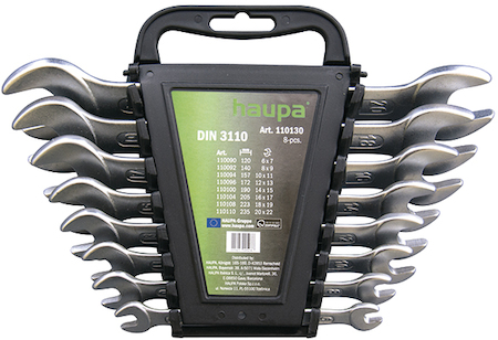 Haupa 110132 Double-ended open-jaw wrench set 12-piece