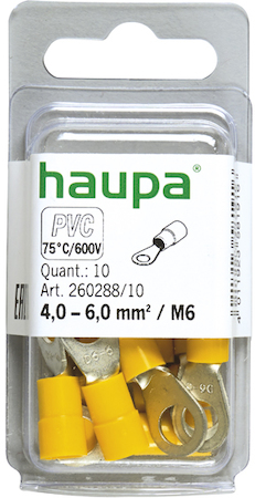 Haupa 260288/10 Ring cable lug insulated  4.0-6.0 M 6