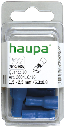 Haupa 260416/10 Socket sleeves(female) insulated 1.5-2.5/6.3x0.8
