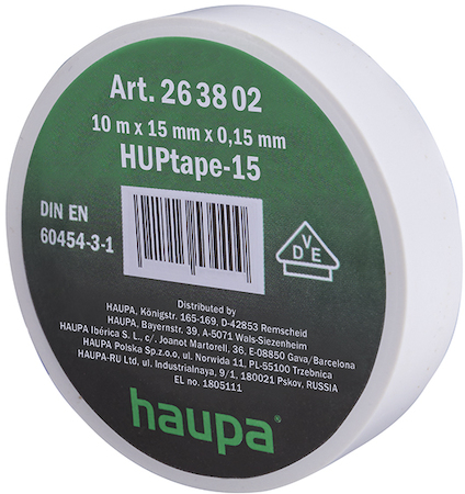 Haupa 263802 Insulating tape white        15 mm x 10 m