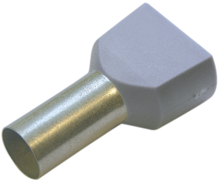 Haupa 270780 Twin end sleeves grey   0.75/ 8