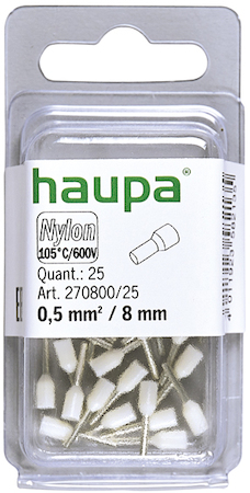 Haupa 270800/25 Insulated end sleeves white  0.5 / 8