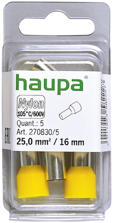 Haupa 270830/5 Insulated end sleeves yellow 25  /16