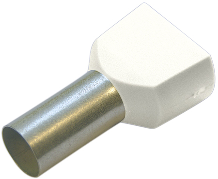 Haupa 273352 Twin end sleeves white   0.75/ 8