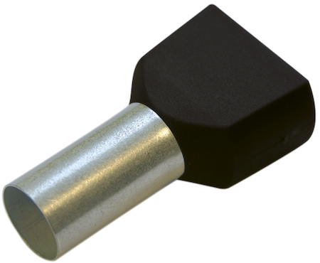 Haupa 273364 Twin end sleeves black   6.0 /14