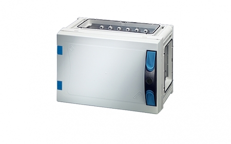 Hensel 68000295 FP 0150 - Пустой корпус с непрозрачной дверцей, без съемных боковых панелей, с 4 соединителями корпусов, размер 1, 180х270х186 мм, ручное запирание, пломбируемый, материал поликарбонат, цвет серый.