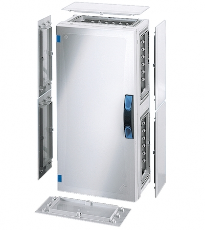 Hensel 68000307 FP 0351 - Пустой корпус с непрозрачной дверцей, со съемными боковыми панелями, с 6 соединителями корпусов, размер 3, 546х276х186 мм, ручное запирание, пломбируемый, материал поликарбонат, цвет серый, IP 66.