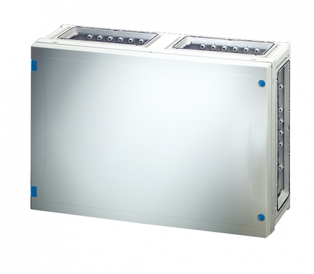 Hensel 68000204 FP 0420 - Пустой корпус с непрозрачной дверцей, без съемных боковых панелей, с 6 соединителями корпусов, размер 4, 360х540х163 мм, открывание инструментом, пломбируемый, материал поликарбонат, цвет серый.