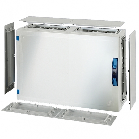 Hensel 68000309 FP 0451 - Пустой корпус с непрозрачной дверцей, со съемными боковыми панелями, с 6 соединителями корпусов, размер 4, 366х546х186 мм, ручное запирание, пломбируемый, материал поликарбонат, цвет серый, IP 66.
