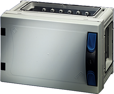 Hensel 68000005 FP 0120 - Пустой корпус с непрозрачной дверцей, без съемных боковых панелей, с 4 соединителями корпусов, размер 1, 180х270х186 мм, материал термопласт/поликарбонат, IP 65, цвет серый