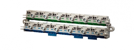 Hensel 61000731 KV FC 24 - Клемма FIXCONNECT втычного исполнения для боксов  KV по 12 модулей в ряду, на каждую PE+N 6х25 мм2, 24х4 мм2, с разделяемой шиной N