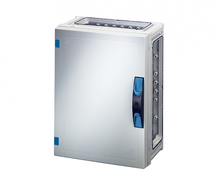 Hensel 68000297 FP 0250 - Пустой корпус с непрозрачной дверцей, без съемных боковых панелей, с 4 соединителями корпусов, размер 2, 360х270х186 мм, ручное запирание, пломбируемый, материал поликарбонат, цвет серый.