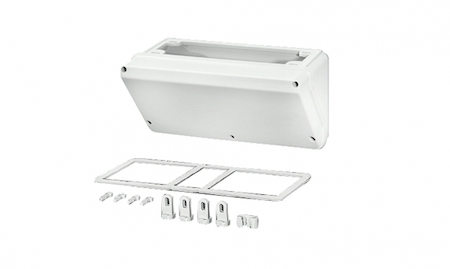 Hensel 20001071 Mi CB 10 - Консоль угловая для монтажа промышленных разъемов и светосигнальной арматуры, для корпусов Mi, ширина стенки 300мм, на шарнире (300х150х170 мм), IP 65, материал термопласт, цвет серый