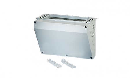 Hensel 68000138 FP CB 210 - Консоль угловая для монтажа промышленных разъемов и светосигнальной арматуры, для корпусов FP, ширина стенки 270мм, на шарнире (270х180х158 мм), IP 65, материал поликарбонат, цвет серый