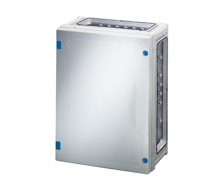 Hensel 68000202 FP 0230 - Пустой корпус с непрозрачной дверцей, без съемных боковых панелей, с 4 соединителями корпусов, размер 2, 360х270х163 мм, открывание инструментом, пломбируемый, материал поликарбонат, цвет серый.