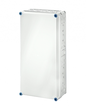 Hensel 2000012 Mi 0401 - Пустой корпус с непрозрачной крышкой, размер 4 (300х600х170 мм), высота крышки 57 мм, 4 боковые выбиваемые стенки с опрессовкой под кабельные ввода, с возможностью объединения, стойкие к УФ, материал поликарбонат, цвет серый, IP 65 (IP 69K)