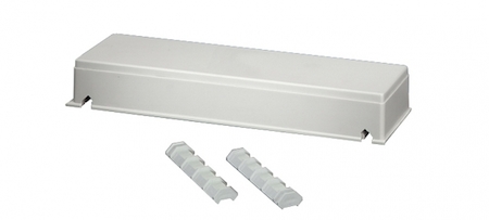 Hensel 68000105 FP FG 300 - Фланец-заглушка с крепежными клиньями и уплотнителем, без опрессовки стенка корпуса 270 мм, материал поликарбонат, цвет серый, IP 66.