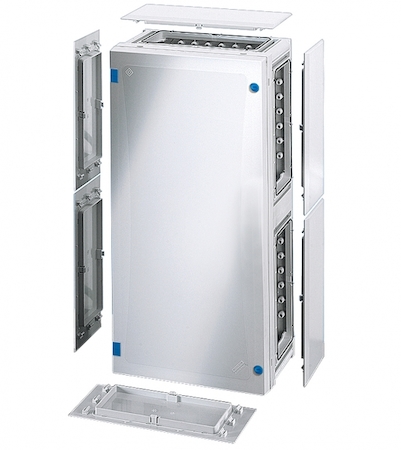Hensel 68000228 FP 0331 - Пустой корпус с непрозрачной дверцей, со съемными боковыми панелями, с 6 соединителями корпусов, размер 3, 546х276х163 мм, открывание инструментом, пломбируемый, материал поликарбонат, цвет серый, IP 66.