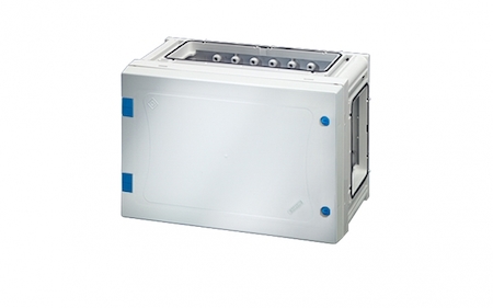 Hensel 68000273 FP 1100 - Корпус с непрозрачной дверцей, с главной заземляющей шиной (ГЗШ) N и PE (на каждую 12х1,5-16мм2 + 1х4-35мм2), без съемных боковых панелей, с 4 соединителями корпусов, размер 1, 180х270х186 мм, открывание инструментом, пломбируемый, материал поли