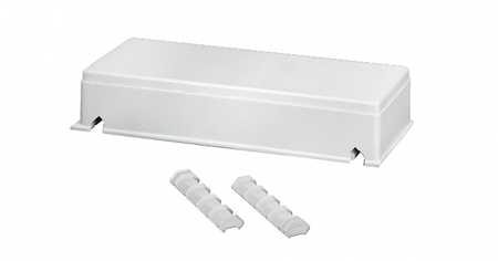 Hensel 68000067 FP FG 200 - Фланец-заглушка с крепежными клиньями и уплотнителем, без опрессовки стенка корпуса 270 мм, материал поликарбонат, цвет серый, IP 66.