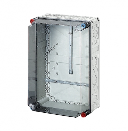 Hensel 2000078 Mi 2310 - Корпус с крестовиной для установки счетчика с прозрачной пломбируемой крышкой (максимальная глубина монтажа 190 мм) , размер 3 (300х450х214 мм), высота крышки 101 мм, 4 боковые выбиваемые стенки с опрессовкой под кабельные ввода, с возможностью