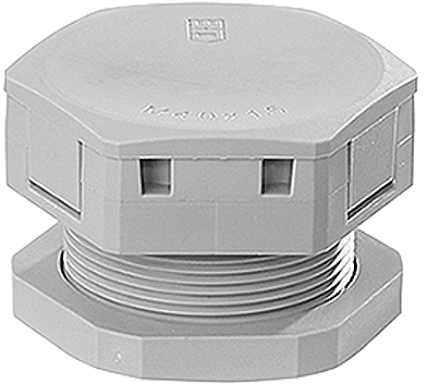 Hensel 36001041 BM 40G - Компенсационная заглушка, для отверстий M 40, применяется для снижения образования конденсата посредством выравнивания давления, объем корпуса до 122000см3, толщина стенки до 8 мм, цвет серый, устойчивая к УФ, IP 54, материал полиамид.