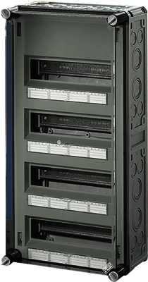 Hensel 20001112 Mi 1440F Бокс без клемм 48мод.(4р) прозр. дверь IP65 (устойчив к ХАС)