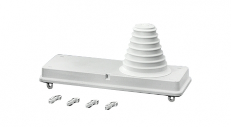 Hensel 20001027 Mi FP 70 - Фланец с 1 ступенчатым сальником с крепежными клиньями и уплотнителем, для монтажа кабеля, герметичная зона 30-72 мм, стенка корпуса 300 мм, IP 65, материал термопласт, цвет серый