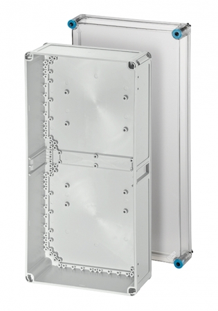 Hensel 60001042 K 0400 - Пустой ящик с прозрачной крышкой, гладкие стенки, без возможности объединения, материал полистирол, цвет серый, IP 65, 300х600х170 мм